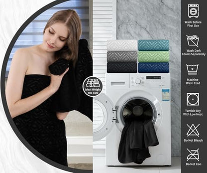 Bath Towel Set of 4 Extra Large Bath Sheet 35"x70" Oversized Bath Towel Soft Microfiber Bathroom Towel for Adults Highly Absorbent Quick Dry Towel Set for Bathroom,Hotel,Shower Bath Sheet Towel Black
