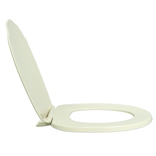 Centoco Toilet Seat Round, Closed Front with Cover, Residential, Plastic, Made in the USA, 200-106, Bone