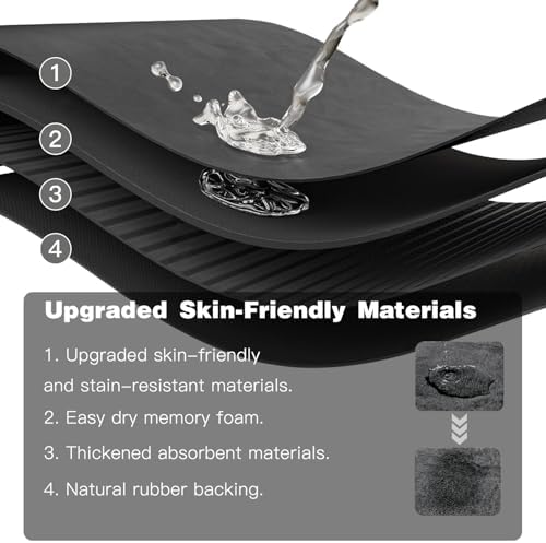 TYUU Thin Bath Mat Runner, Long Bathroom Rugs Non Slip, 24x70 Dark Grey