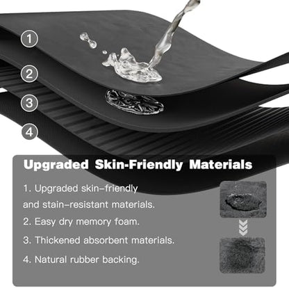 TYUU Thin Bath Mat Runner, Long Bathroom Rugs Non Slip, 24x70 Dark Grey