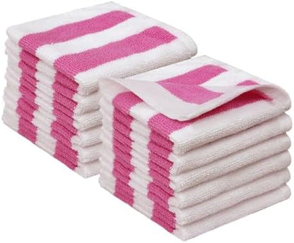 ORIGINAL KIDS Wash Cloths - 100% Cotton Set of 12 Cabana Stripe Washcloths