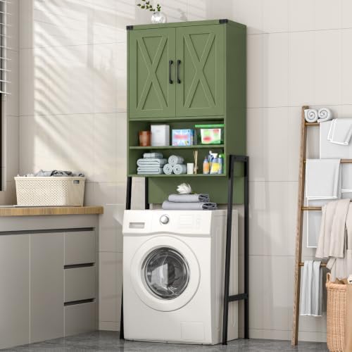 Vabches Metal Frame Over The Toilet Storage Cabinet, Green