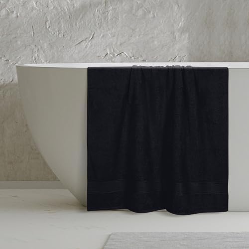 Belizzi Home Cotton 2 Pack Oversized Bath Sheet 35x70, Large Bath Sheet, Ultra Soft, Absorbent, Compact, Eco-Friendly, Recyclable, Quick Drying and Lightweight Towel - Black