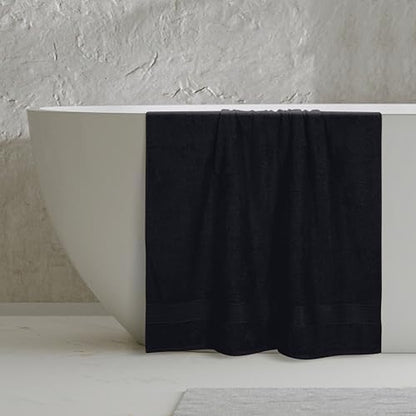 Belizzi Home Cotton 2 Pack Oversized Bath Sheet 35x70, Large Bath Sheet, Ultra Soft, Absorbent, Compact, Eco-Friendly, Recyclable, Quick Drying and Lightweight Towel - Black