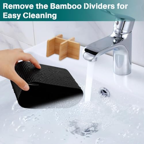 GFWARE Black Toothbrush Holder, 5 Slots Bathroom Organizers and Storage