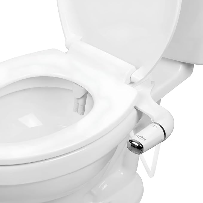 Bidet Attachment for Toilet - Ultra-Slim Hygienic Bidet Attachment For Existing Toilets - Bidet Toilet Seat Attachment with Pressure Controls - Travel Bidet Included (Left Hand Operation)