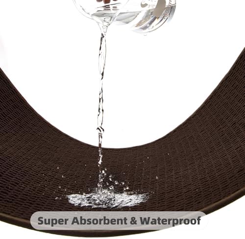 TYUU Bathroom Runner Rugs, Long Bath Mat Runner Washable Thin Quick Dry Low Pile Bathroom Runner Rugs Non Slip, Brown 16"x60"