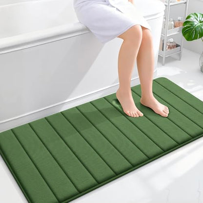 OLANLY Memory Foam Long Bathroom Rugs Runner 47x24, Super Soft Absorbent