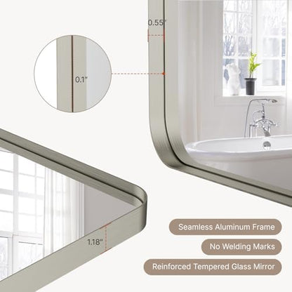 36"x24" Bathroom Vanity Mirror for Wall Aluminum Framed Farmhouse Rectangle