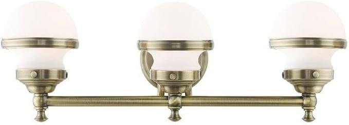 Livex Lighting 3 Light Antique Brass Bath Vanity Vanity Sconce