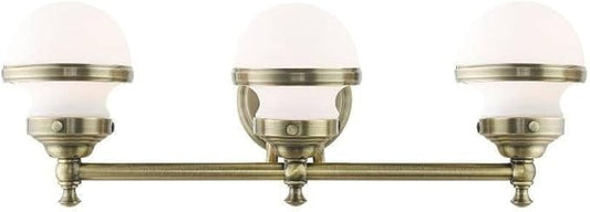 Livex Lighting 3 Light Antique Brass Bath Vanity Vanity Sconce