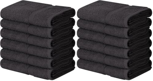 Towel and Linen Mart 100% Cotton Grey 12 Pack Medium Bath Towel Set, Quick Dry, Super Absorbent, Light Weight, Soft Feel, Premium Towels for Hotel, Spa and Bathroom (24 X 48 12 Pack, Grey)