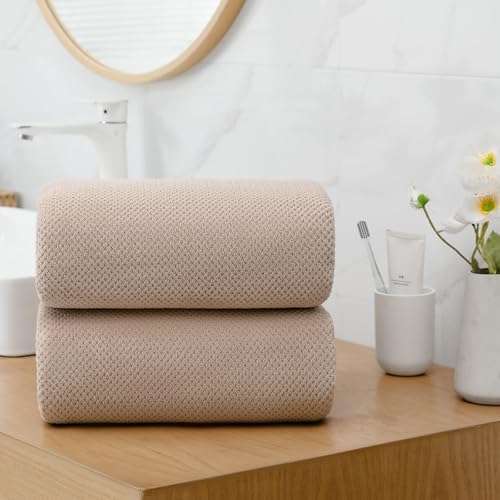YTYC 39x78 Bath Sheets,Towels for Bathroom,Beige,2-Pieces