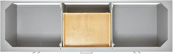 ARIEL 73" Grey Double Bathroom Vanity with 1.5" Edge Italian Carrara Marble Countertop & Splash, Rectangular Sinks, 4 Soft Closing Doors, 3 Dovetail Full Extensions Drawers, Brushed Nickel