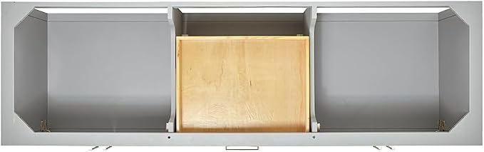 ARIEL Magnolia 72-inch Bathroom Vanity with Sink,Solid Wood, 0.75-inch Italian Carrara Marble Countertop, Double Rectangular Porcelain Sink, 4 Soft Closing Doors, 3 Dovetail Drawers, Grey