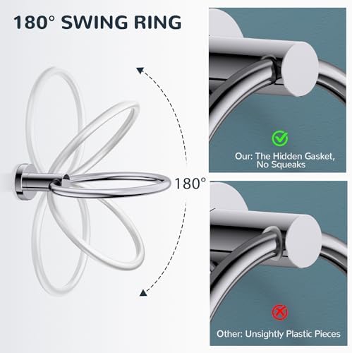 FORIOUS Toilet Paper Holder and Towel Ring Set, Bathroom Accessories Set
