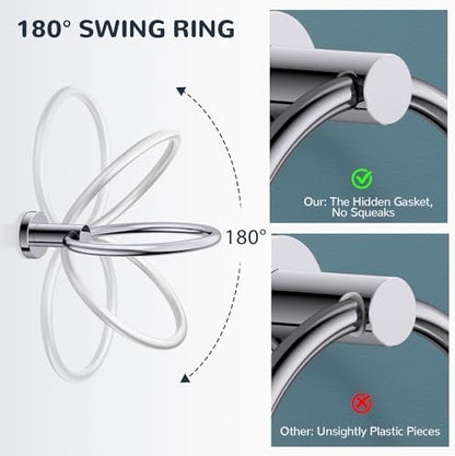 FORIOUS Toilet Paper Holder and Towel Ring Set, Bathroom Accessories Set