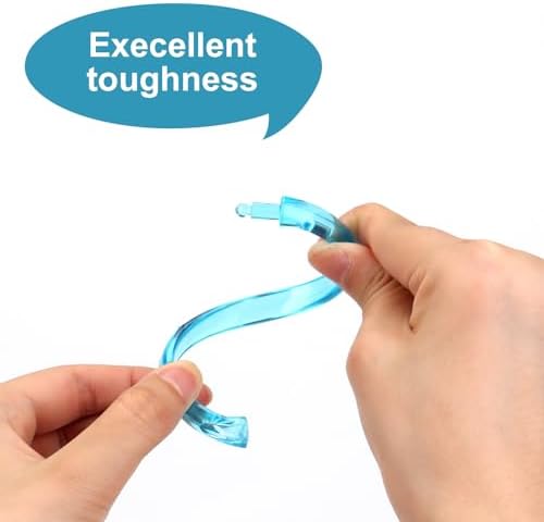 Blue Shower Curtain Hooks - 12 Pcs Circular Plastic Shower Curtain Rings for Bathroom - O Shaped Transparent Aqua Blue Shower Hooks Rings for Shower Curtain Rod