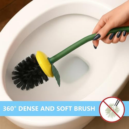 Deep & Sturdy Toilet Bowl Brush with Holder - Pear Bowl Brush - Durable Scrubbing - Toilet Cleaners - Household Essentials - Bathroom Cleaner - Cleaning Supplies - Household Supplies