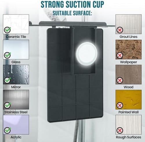 TAILI Shower Mirror Fogless for Shaving,Fogless Mirror for Shower with Tray