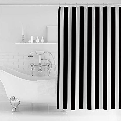 Shower Curtain Bathroom Set Black and White Stripes Waterproof Shower Curtains with Grommets Hooks Modern Geometric Art Privacy Bath Curtain for Bathtub Decor 72x78in