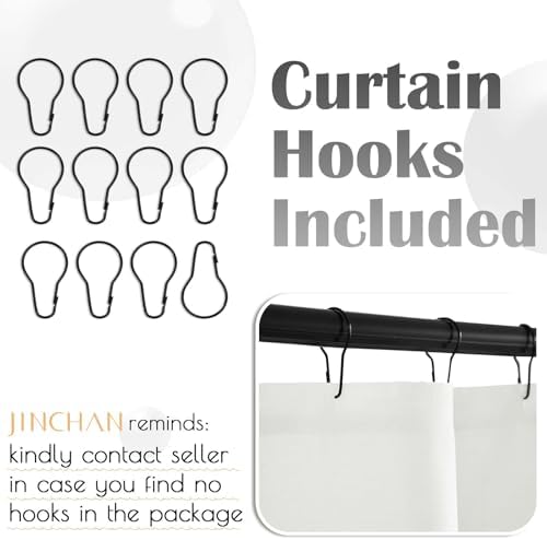jinchan Ombre Cloudy Grey Shower Curtain for Bathroom 70x60 Inch 12 Hooks