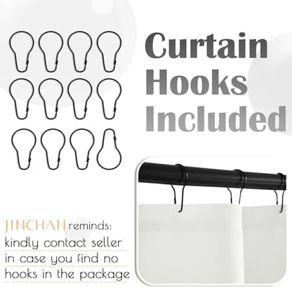 jinchan Ombre Cloudy Grey Shower Curtain for Bathroom 70x60 Inch 12 Hooks