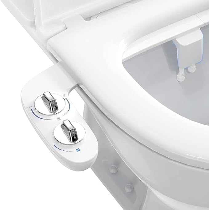 Bidet Attachment for Toilet, Non-Electric Self-Cleaning Dual Nozzle Toilet Bidet, Cold Water Sprayer with Adjustable Pressure, Portable Bidet Bottle for Women, Elderly, Postpartum Care, Hygiene
