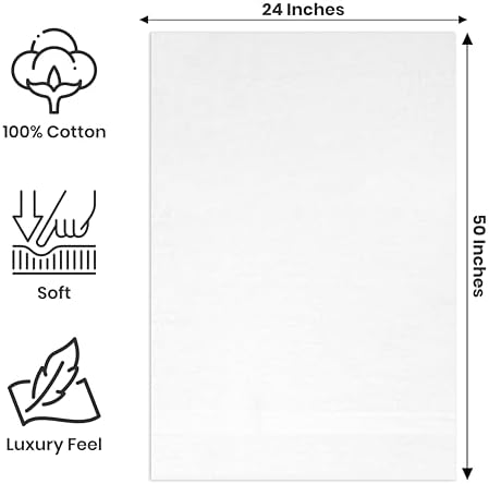 Large Bath Towels Pack of 6 – 24" x 50", 100% Cotton Terry – Soft, Quick-Dry & Highly Absorbent – Navy Blue Towels for Bathroom, Spa, Shower, Pool & Daily Use