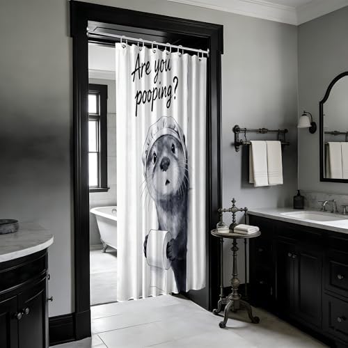 Small Stall Shower Curtain Rv Funny Otter, 36 x 72 Inchs