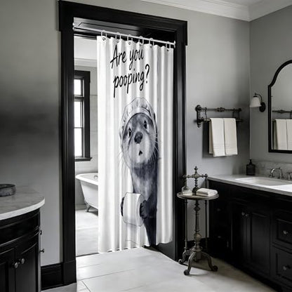Small Stall Shower Curtain Rv Funny Otter, 36 x 72 Inchs