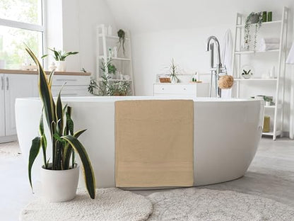 Bath Towels Bulk Set of 12 – 24" x 48" – 100% Cotton Terry, Soft, Quick-Dry & Highly Absorbent – Beige Towels for Bathroom, Spa, Gym, Hotel, Pool & Everyday Use