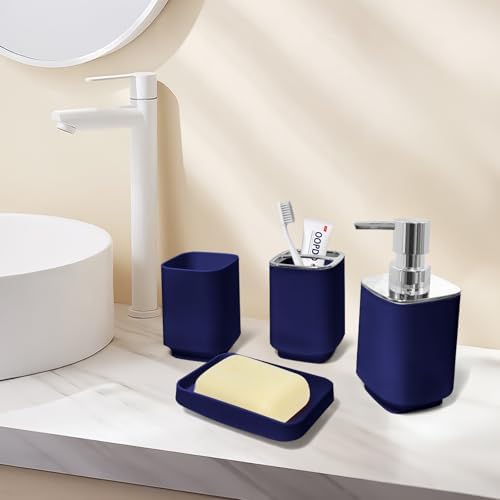 4 Piece Bathroom Accessory Sets, Blue Bathroom Accessories Sets