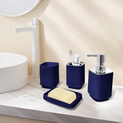 4 Piece Bathroom Accessory Sets, Blue Bathroom Accessories Sets