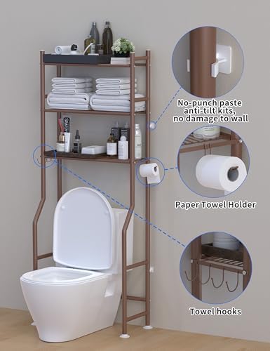 Livilord 3-Tier Over Toilet Storage, Freestanding, Bronze