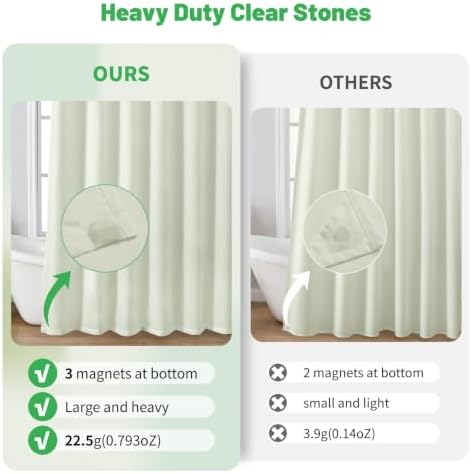 eachope Waterproof Fabric Shower Curtain Liner,72x72 Inch Green,1 Pack