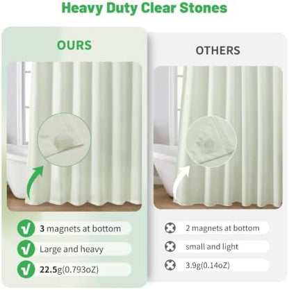 eachope Waterproof Fabric Shower Curtain Liner,72x72 Inch Green,1 Pack