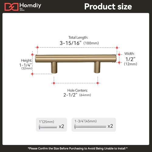homdiy 35Pack 2-1/2in Cabinet Handles Champagne Bronze Kitchen Cabinet Pulls Drawer Pulls for Dresser Drawers