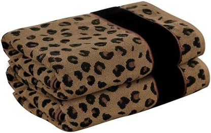 COTTON CRAFT Cheetah Bath Towel - 2 Pack 100% Cotton Animal Print Towels