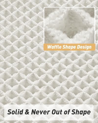 Upgraded Waffle Bath Mat Set of 2 Absorbent Bathroom Mat 18"x30" + 24"x48"