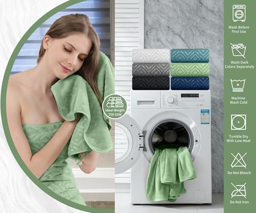Bath Towel Set of 4 Extra Large Bath Sheet 35"x70" Oversized Bath Towel Soft Microfiber Bathroom Towel for Adults Highly Absorbent Quick Dry Towel Set for Bathroom,Hotel,Shower Towel Bath Sheet Green