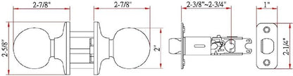 Design House 781872 Ball Passage Hall and Closet Door Knob Satin Nickel