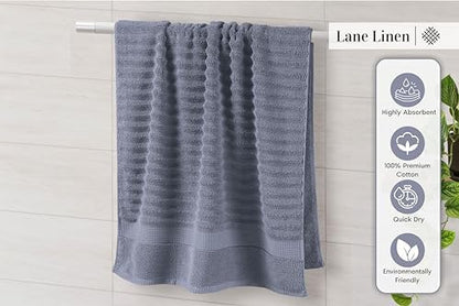 LANE LINEN Towel Set for Bathroom Soft Absorbent Quick Dry - Cool Grey