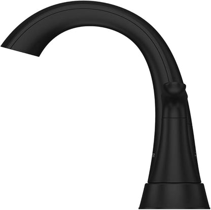 Pfister Weller Bathroom Sink Faucet, 4-Inch Centerset, 2-Handle, 3-Hole, Matte Black Finish, LG48WRPB