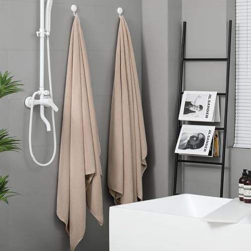 YTYC 39x78 Bath Sheets Set,Towels for Bathroom,Beige,6-Pieces