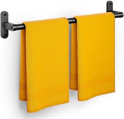 Powools Matte Black 24" Towel Rack, Rustproof Wall Mounted Towel Bar