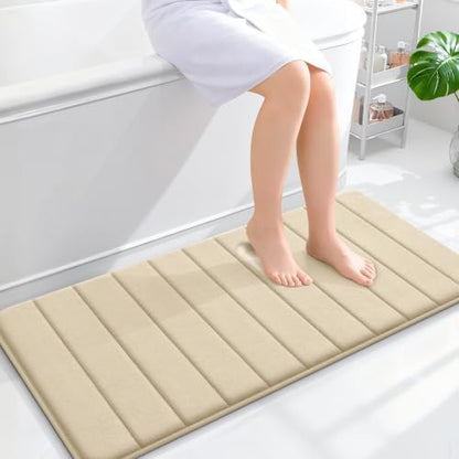 OLANLY Memory Foam Long Bathroom Rugs Runner 44x20, Super Soft Absorbent