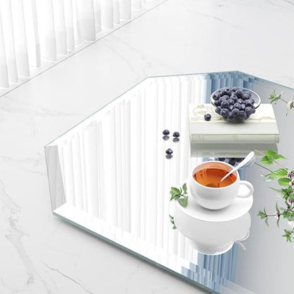 Silver Wall Mirror-Beveled Edge Frameless Mirror for Bathroom, Vanity, Bedroom, Rectangle Mirrors （24X32inch）