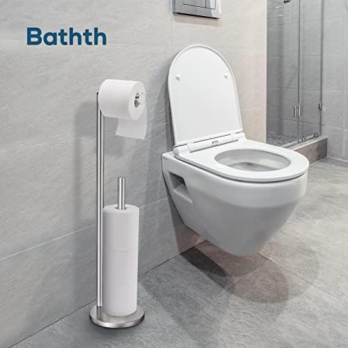 Toilet Paper Holder Stand, Brushed Nickel Toilet Paper Holder Free Standing