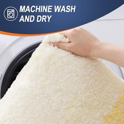 OLANLY Luxury Toilet Rugs U-Shaped 24x20, Soft Absorbent Microfiber Mat